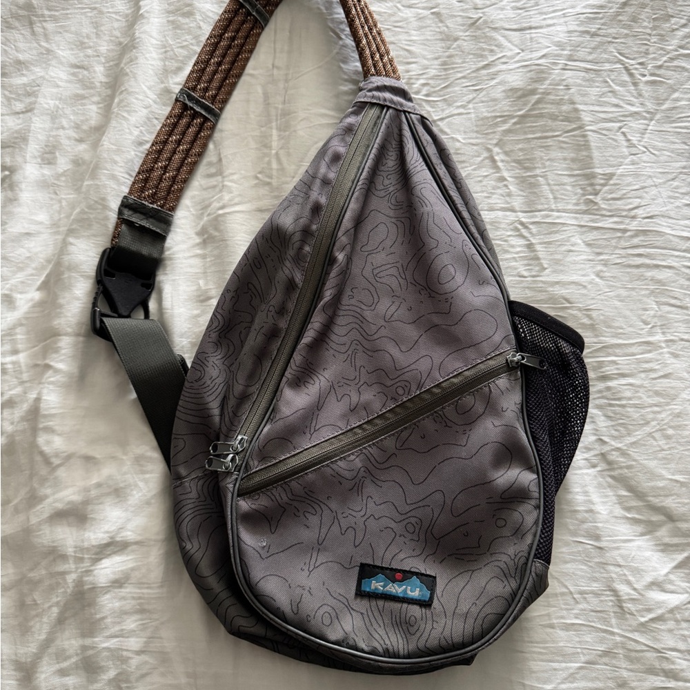 Well Loved Kavu Topo Design Sling Bag